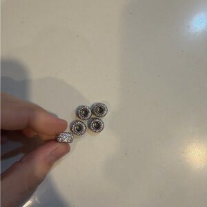 PANDORA Elegant Silver and CRYSTAL CHARMS